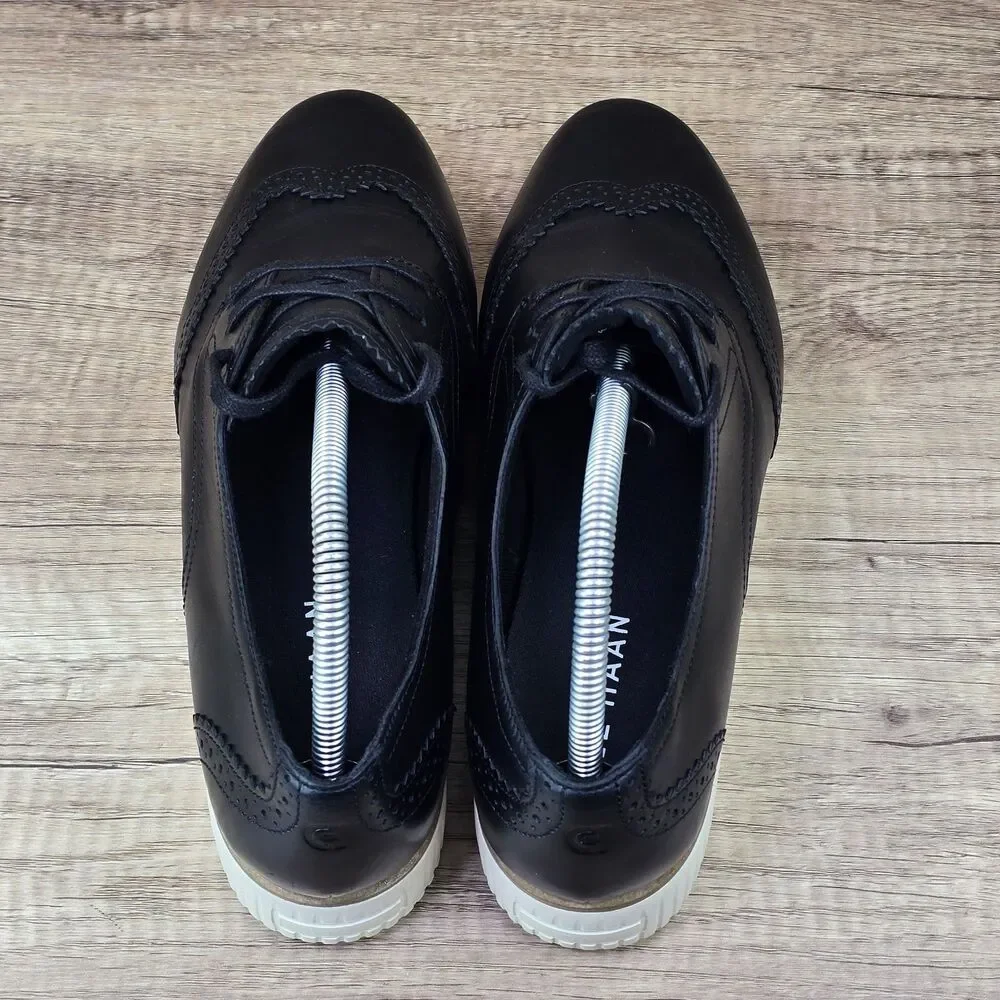 Cole Haan Grand City Platform Women's Size 10B Black Leather Oxford Shoes W30715